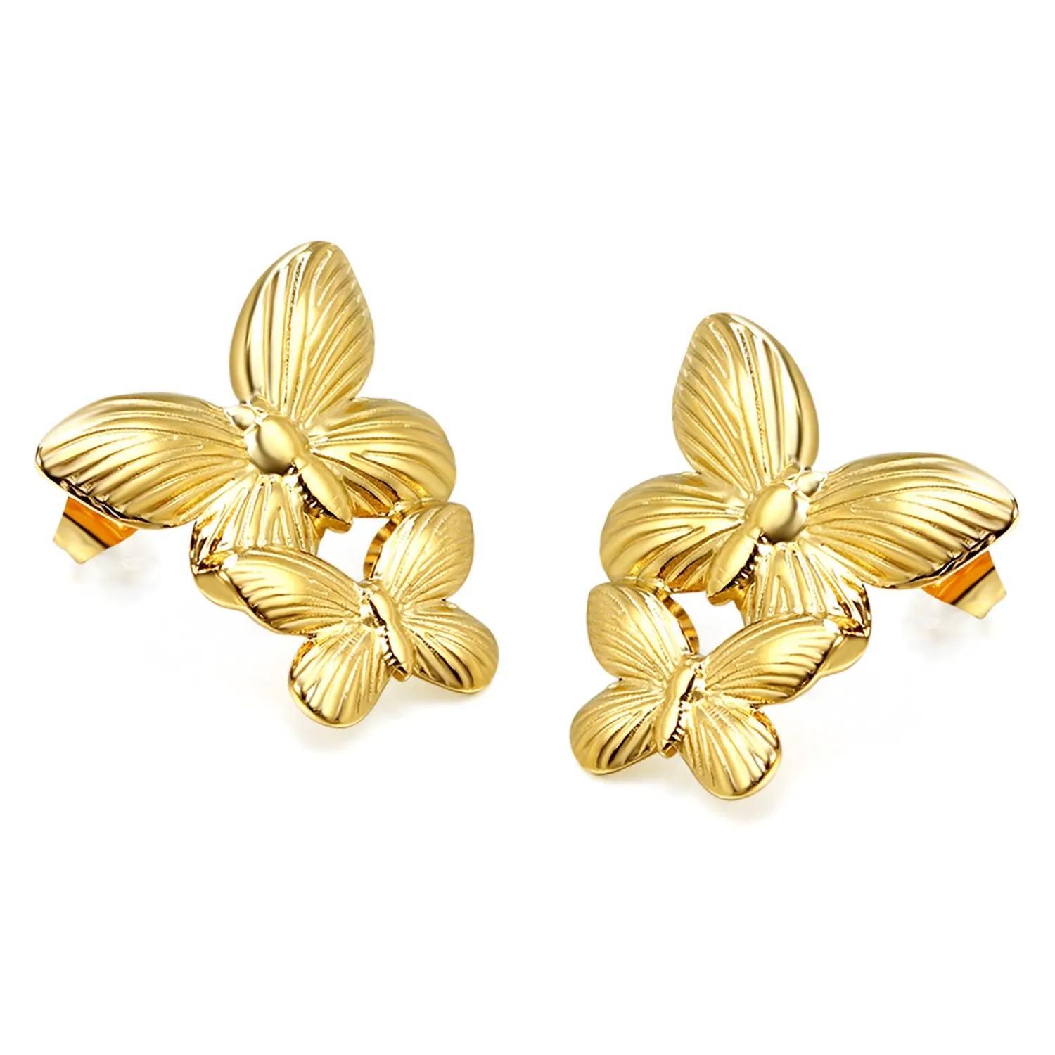 18K Gold PVD Butterflies Earrings