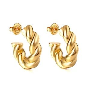 18K Gold PVD Chunky Twirl Earrings