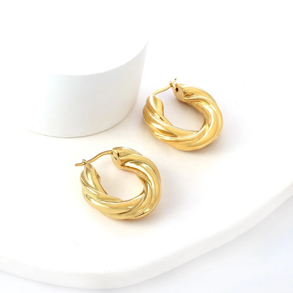 18K Gold PVD Messina Hoops Earrings