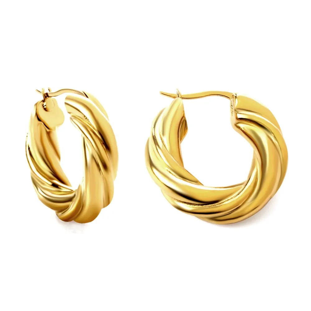 18K Gold PVD Messina Hoops Earrings