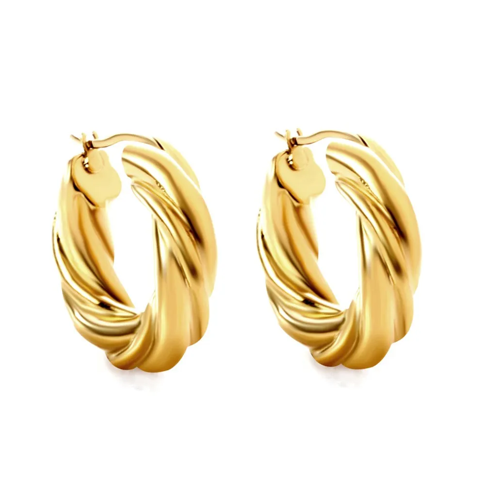 18K Gold PVD Messina Hoops Earrings