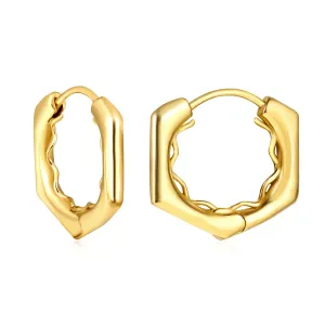 18K Gold PVD Squiggle Hoop Earrings