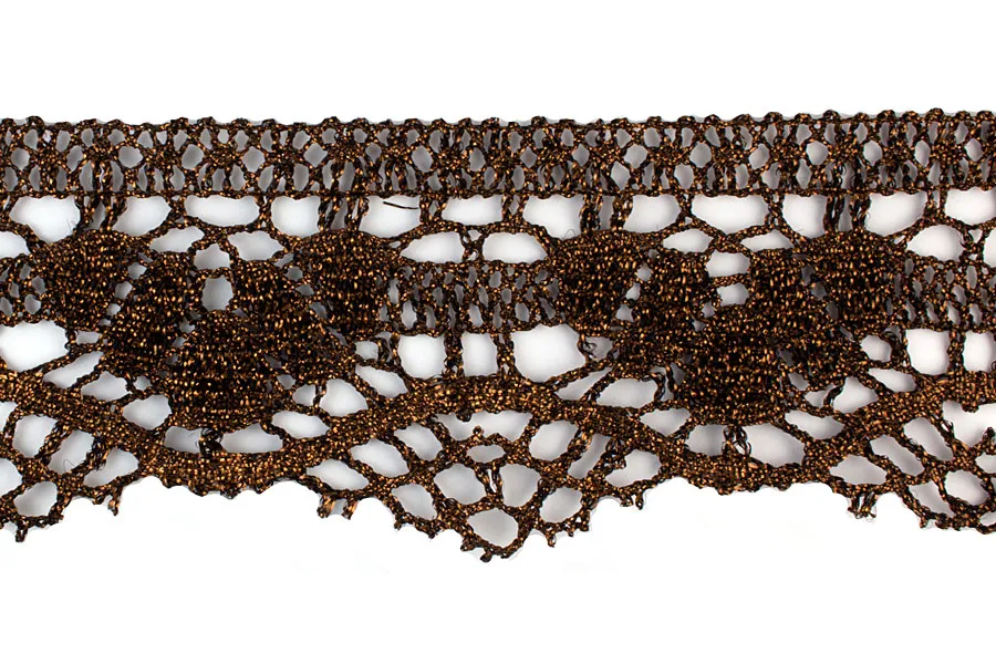 2 1/2" Bronze Metallic Edging Lace (Made in England)