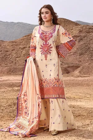 3PC Embroidered Unstitched Lawn Suit KL-2434