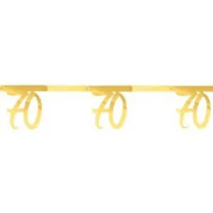 70 Years Old Birthday Banner, Metallic Gold