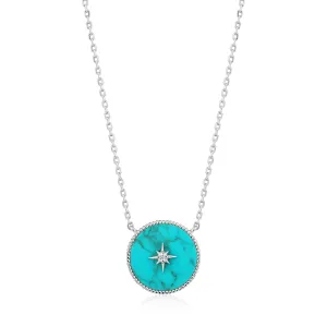 Ania Haie Turquoise Emblem Necklace - Silver