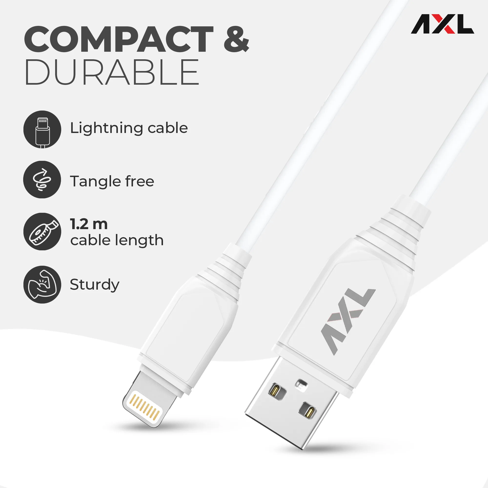 AWC34L 3.4A Lightening Cable Dual Output Wall Charger