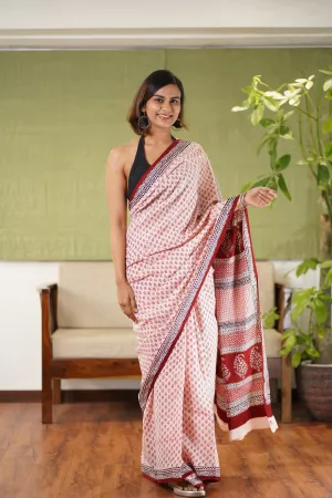 Bagh Hand Block Printed Cotton Saree