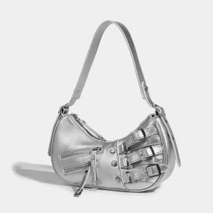 Blet Design Silver Small Handbags New Shoulder Underarm Bag for Women Fashion Lady Handbags and Purses