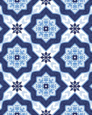 Blue Pottery Digital Print