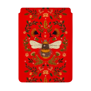 Botanical Bee Red By Jade Mosinski Laptop, Kindle & iPad Sleeve