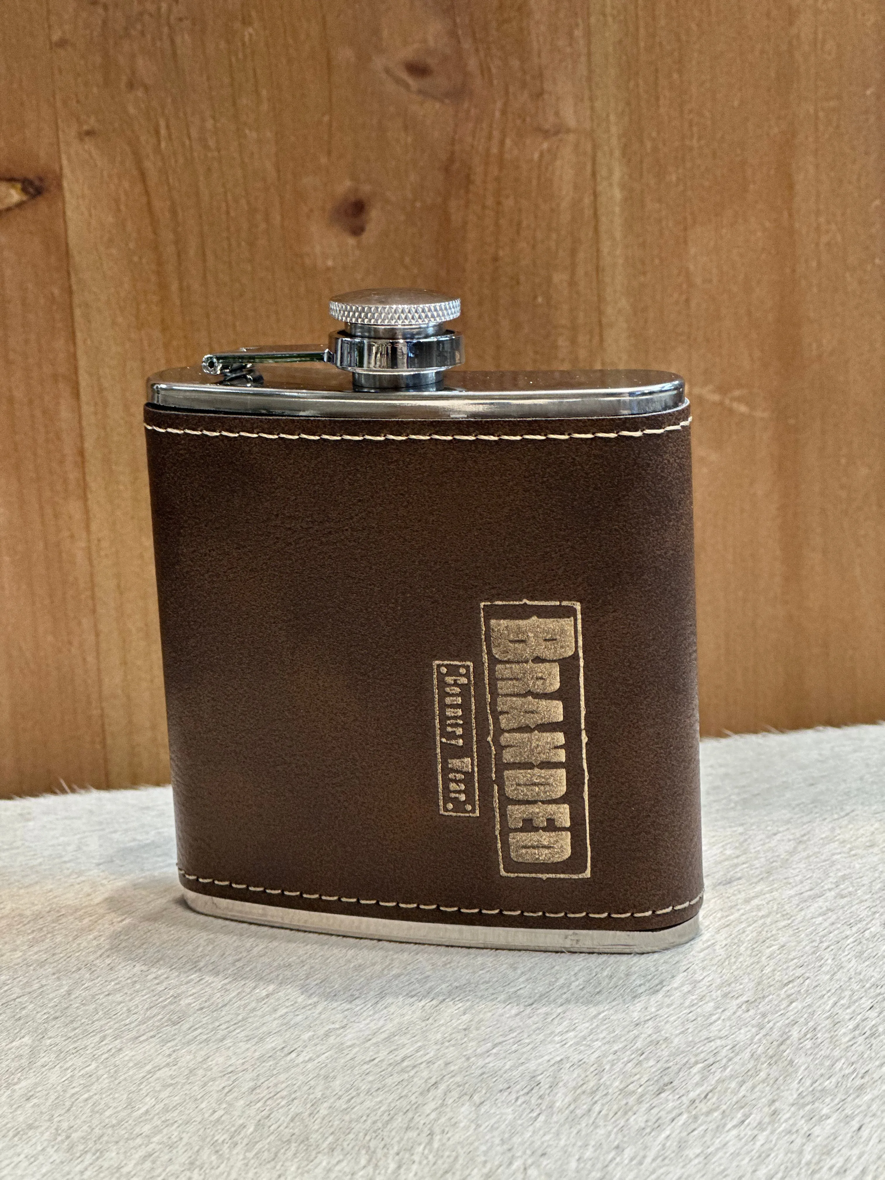 BRANDED Leather Wrapped Flasks