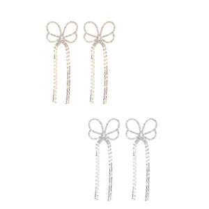 Butterfly Tassel Drop Post Back Earrings