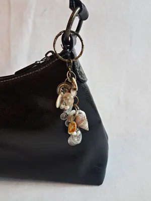 Buttons Shells Silver Bag Charm