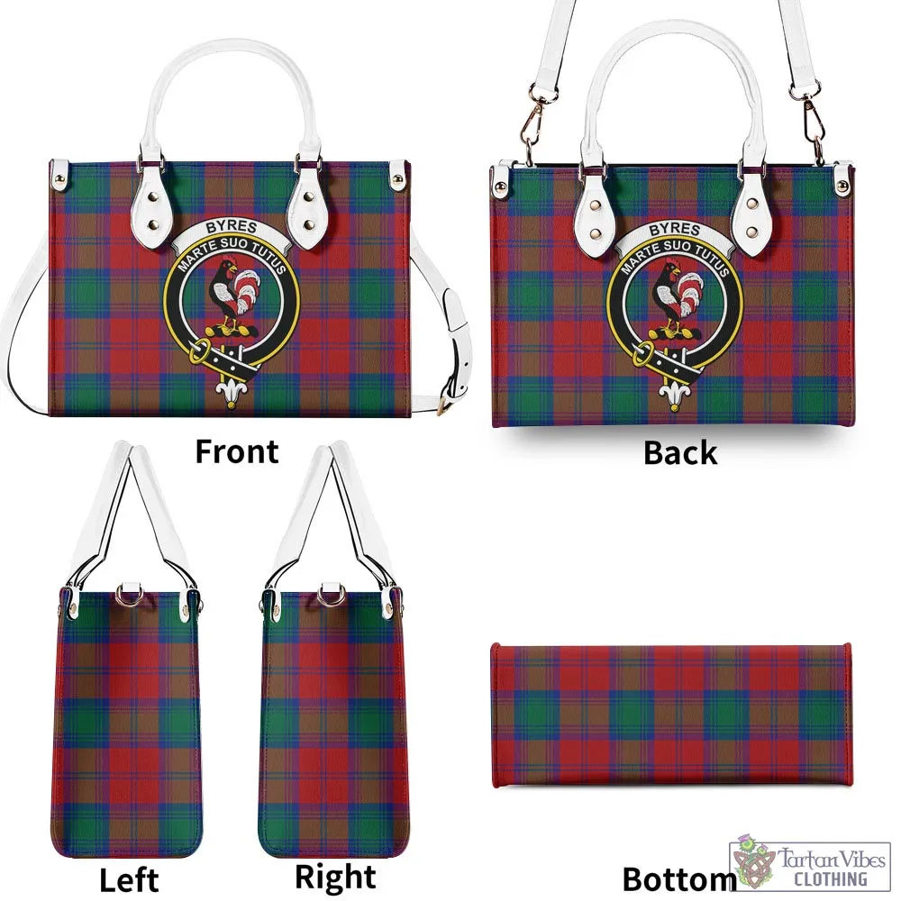 Byres (Byses) Tartan Luxury Leather Handbags with Family Crest