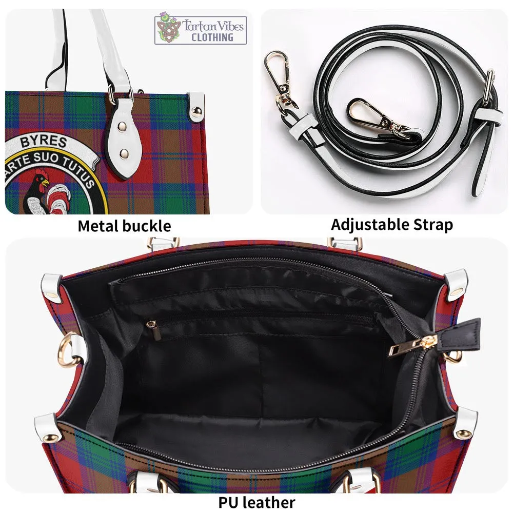 Byres (Byses) Tartan Luxury Leather Handbags with Family Crest