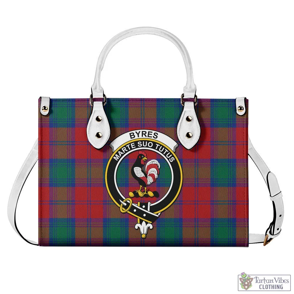 Byres (Byses) Tartan Luxury Leather Handbags with Family Crest