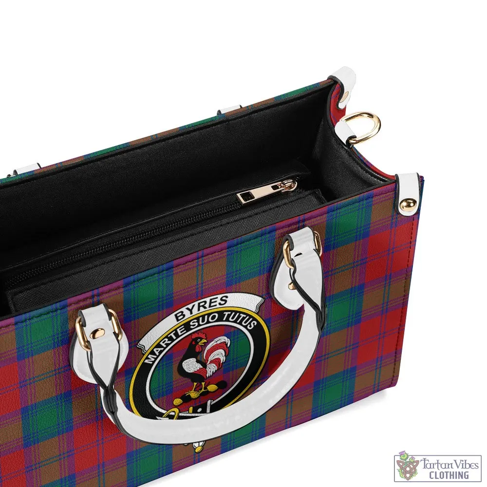 Byres (Byses) Tartan Luxury Leather Handbags with Family Crest