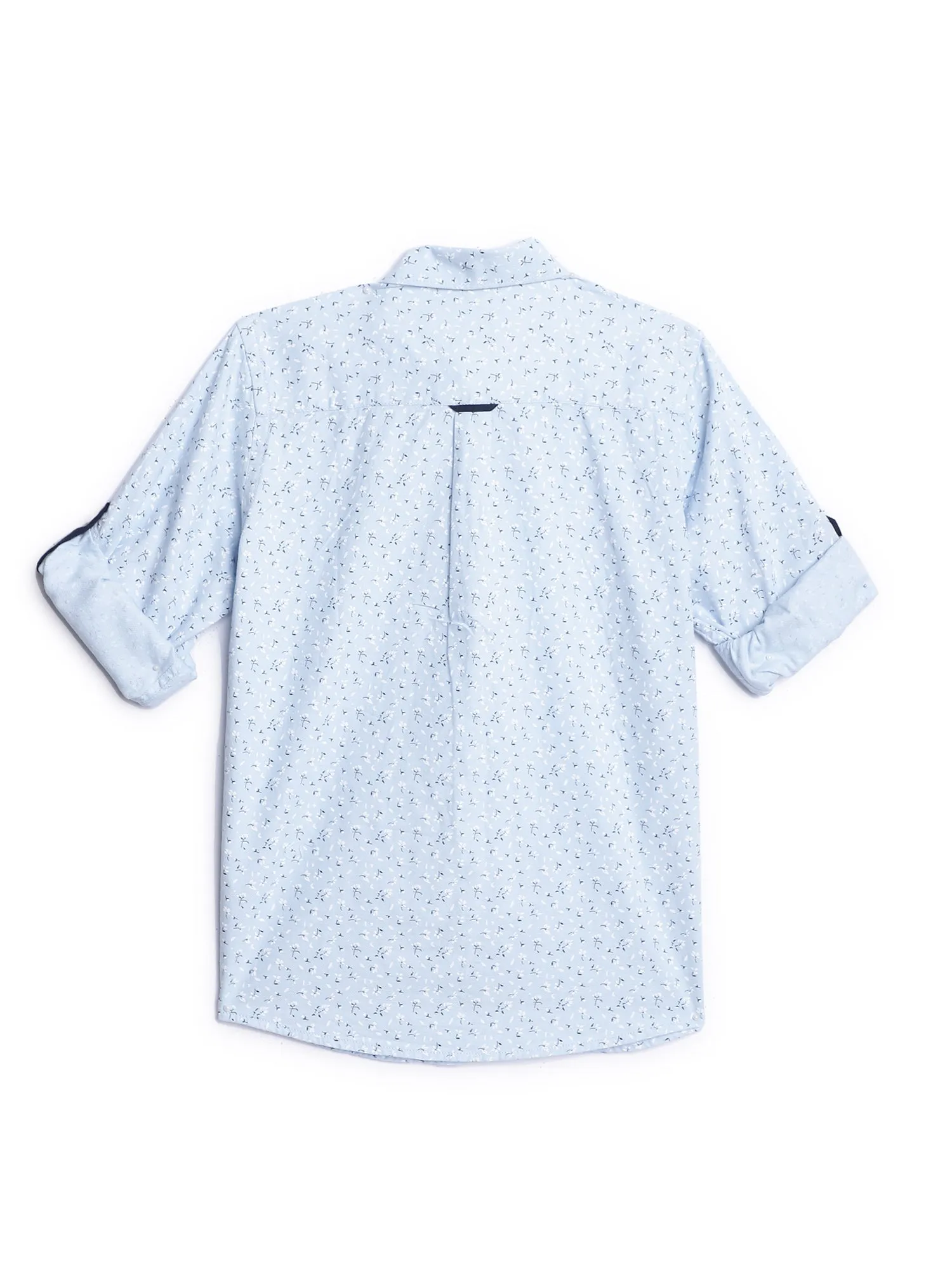 Cantabil Boys Light Blue Printed Shirt