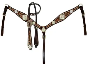 Cheetah & Rhinestone Headstall Set