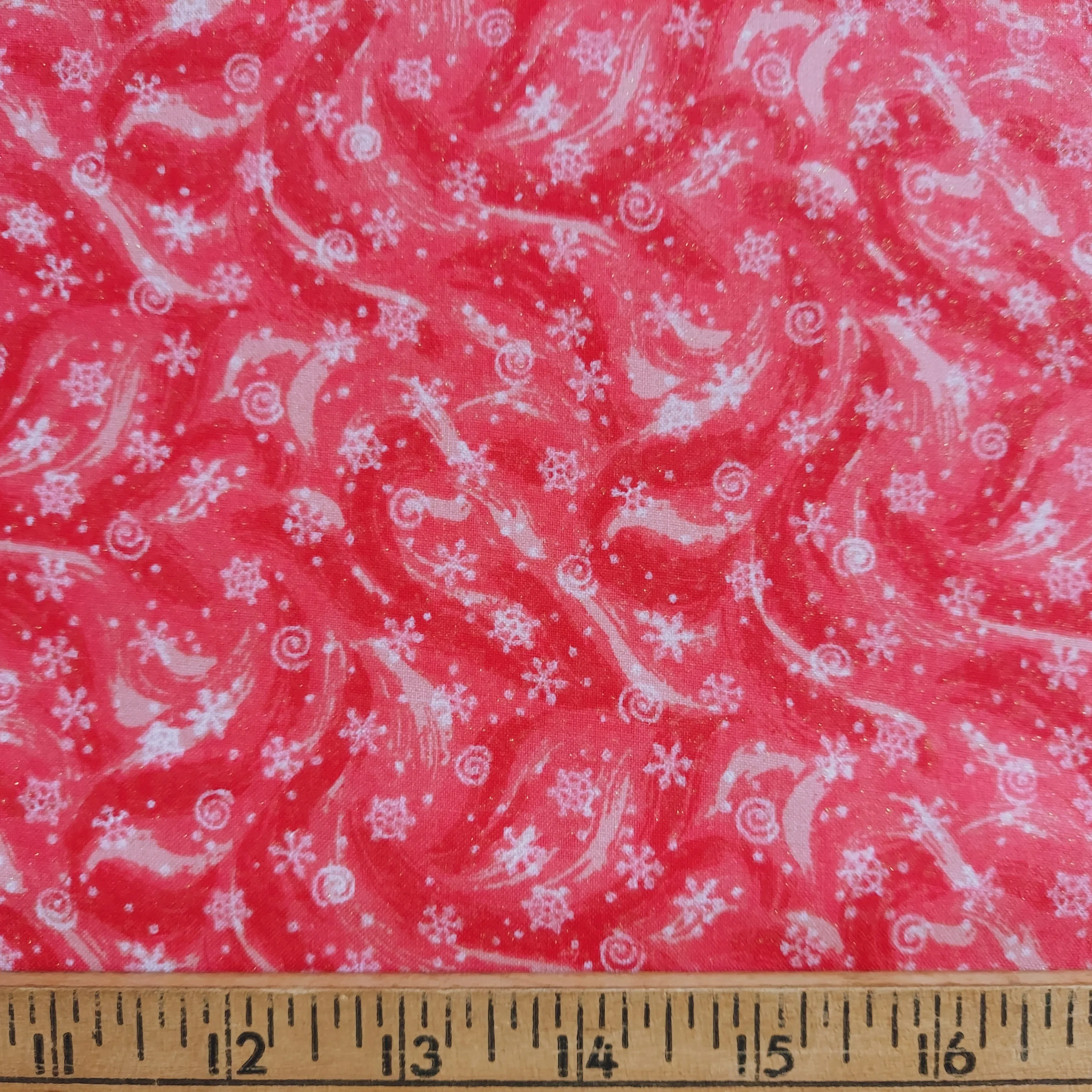 Choice Fabrics Merry Christmas Metallic Red BD-37985-M02