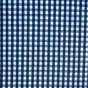 Classic Navy and White Gingham Nylon Spandex Swimsuit Fabric