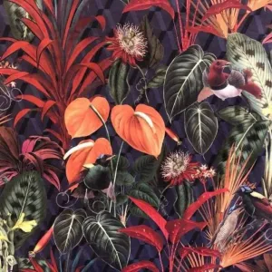 Dark Jungle Italian Velvet Digitally Printed