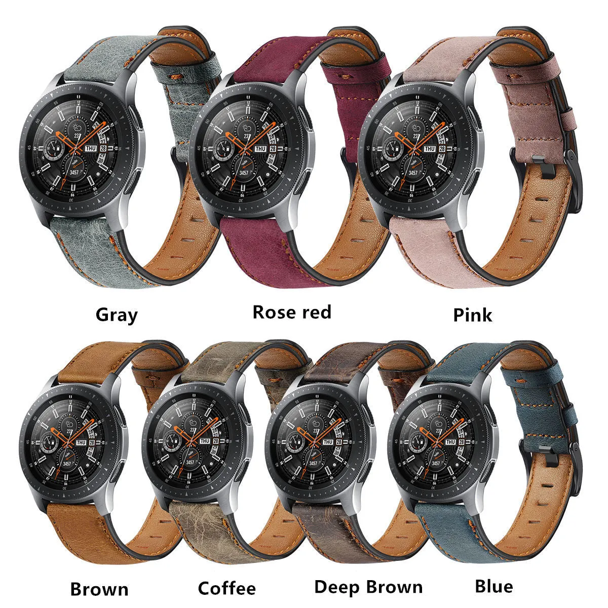 Distressed Premium 22mm Leather band For Samsung Galaxy, Huawei, And Amazfit Watch