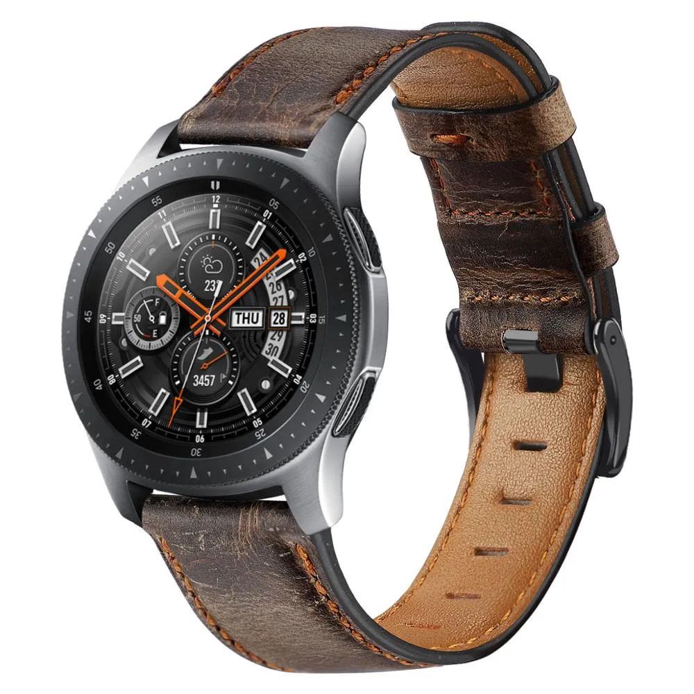 Distressed Premium 22mm Leather band For Samsung Galaxy, Huawei, And Amazfit Watch