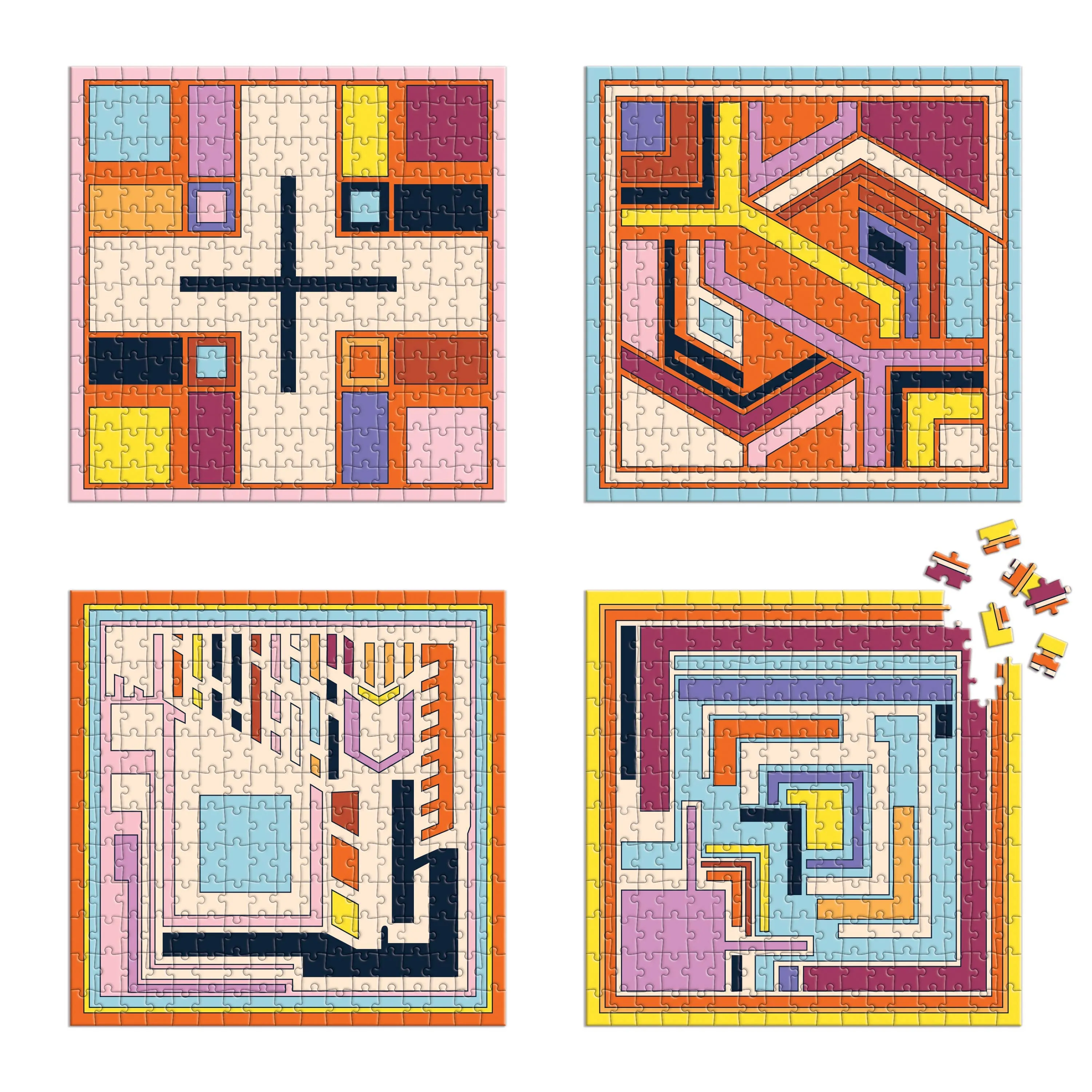 Frank Lloyd Wright Textile Blocks Set of 4 Puzzles