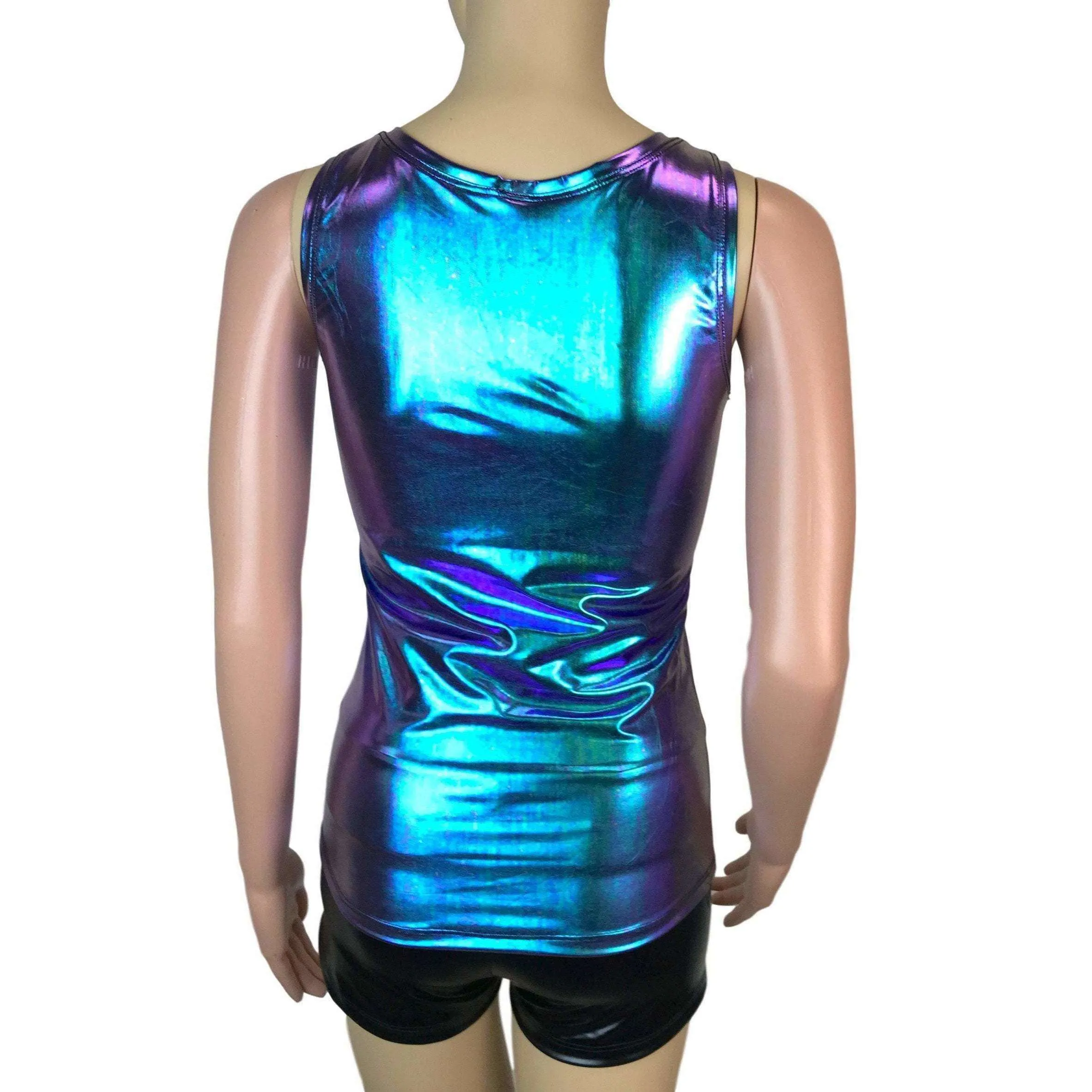 Full Length Tank Top - Oil Slick Holographic