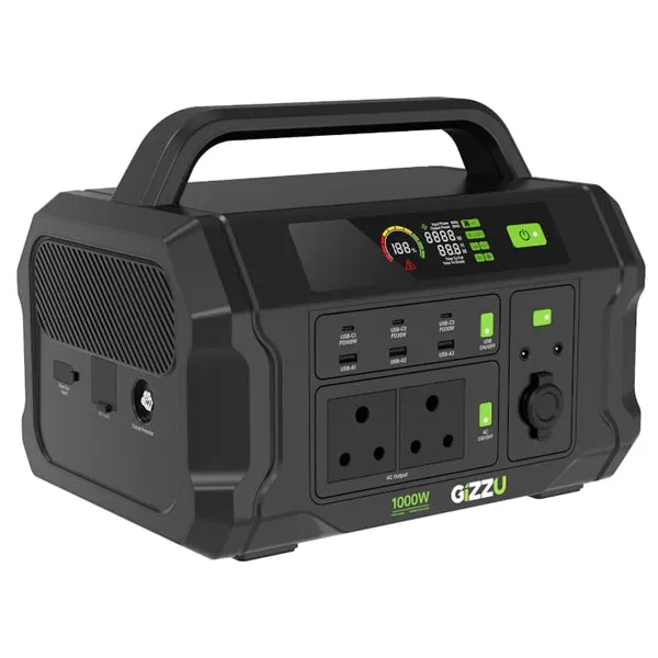 GIZZU Challenger Pro 1120WH/1000W UPS Fast Charge LIFEPO4 Portable Power Station