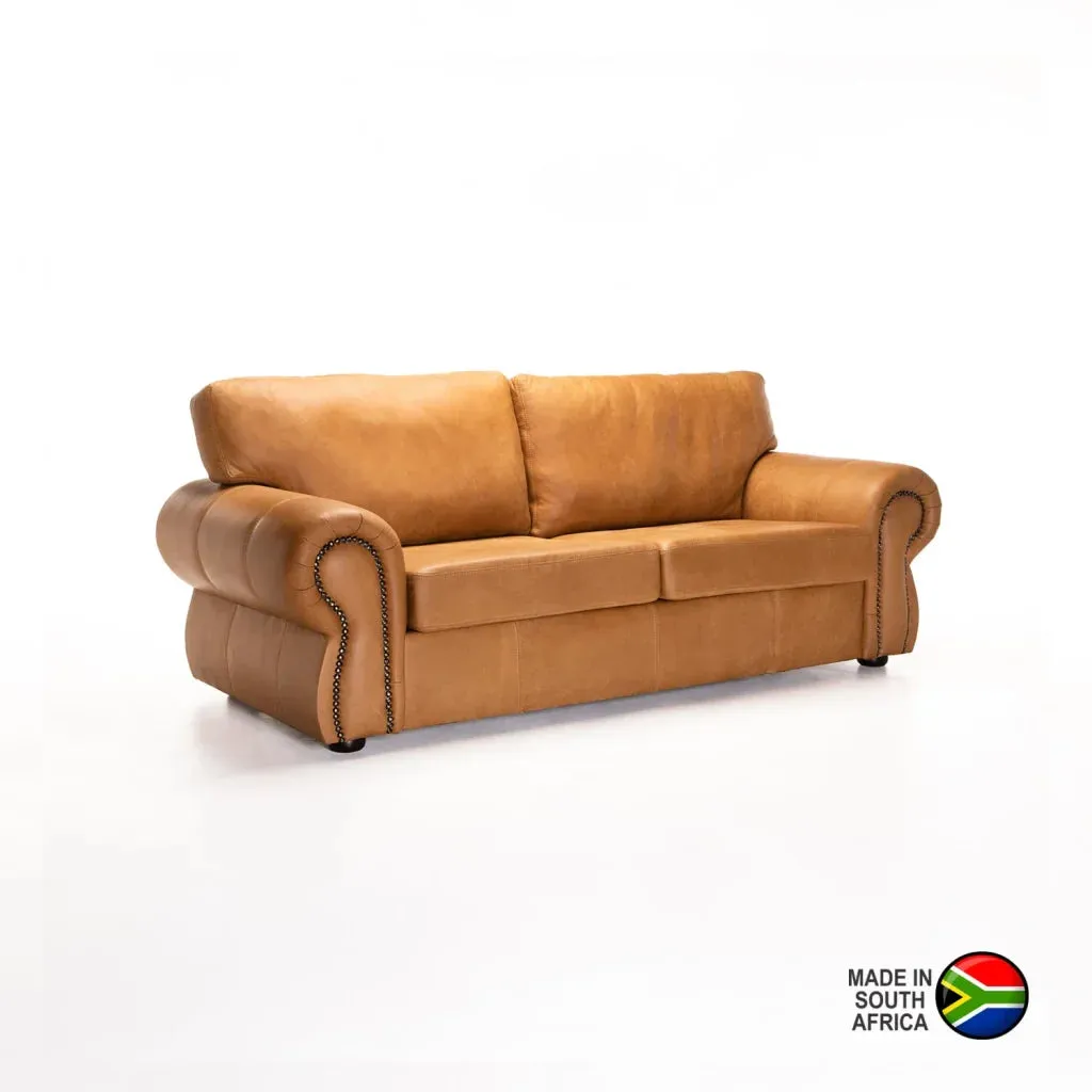 HARRIET GENUINE LEATHER 3 SEATER COUCH