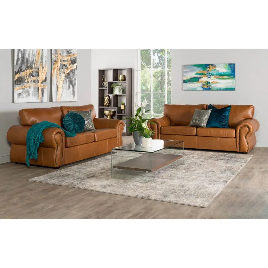 HARRIET GENUINE LEATHER 3 SEATER COUCH