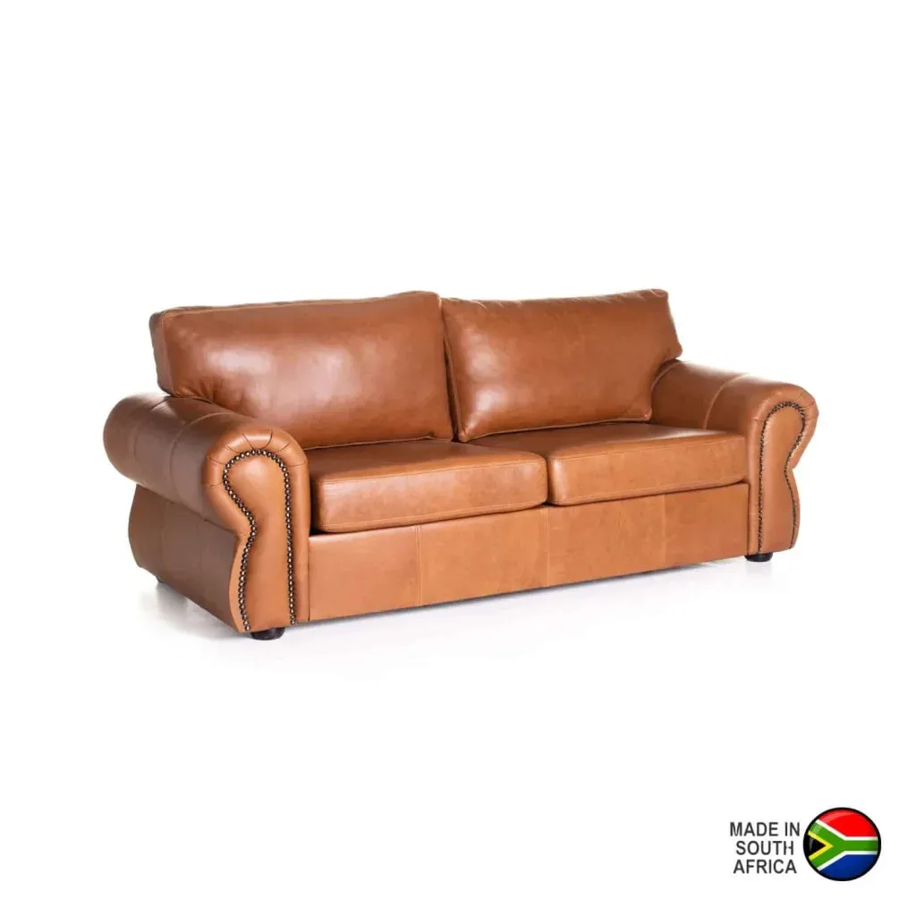 HARRIET GENUINE LEATHER 3 SEATER COUCH