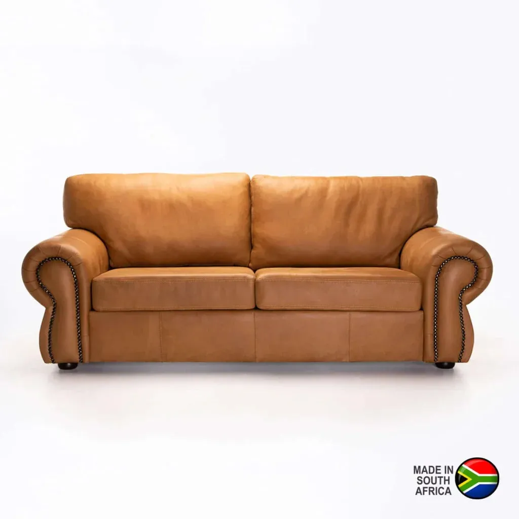 HARRIET GENUINE LEATHER 3 SEATER COUCH