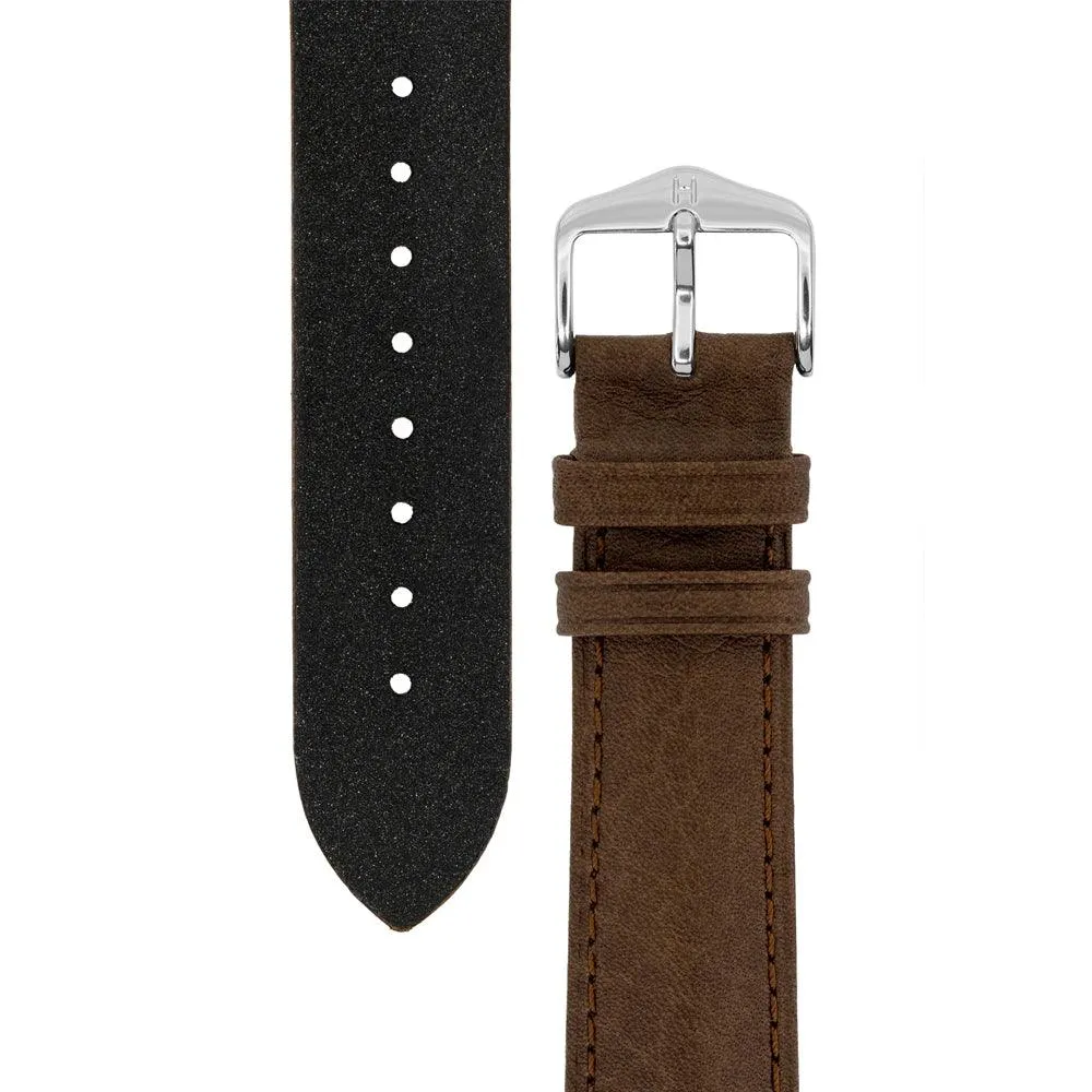 Hirsch CAMELGRAIN No Allergy Leather Watch Strap (Silver Buckle)