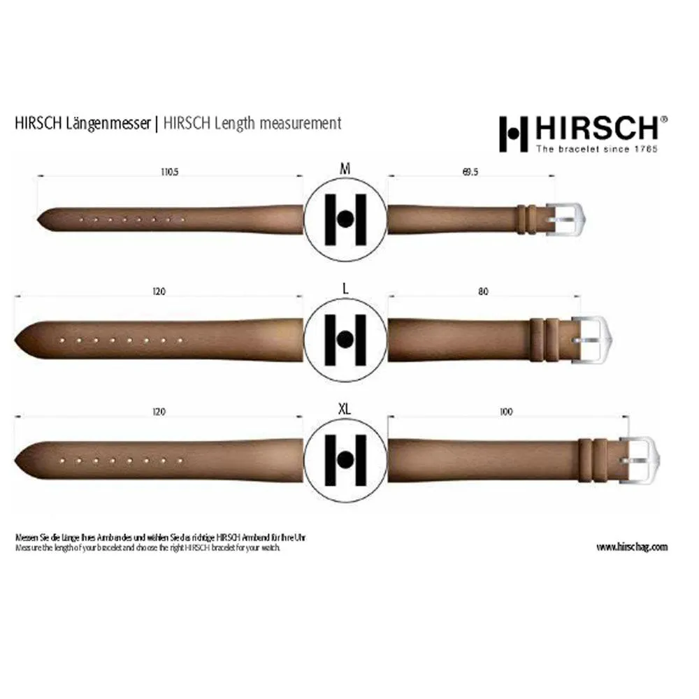 Hirsch CAMELGRAIN No Allergy Leather Watch Strap (Silver Buckle)