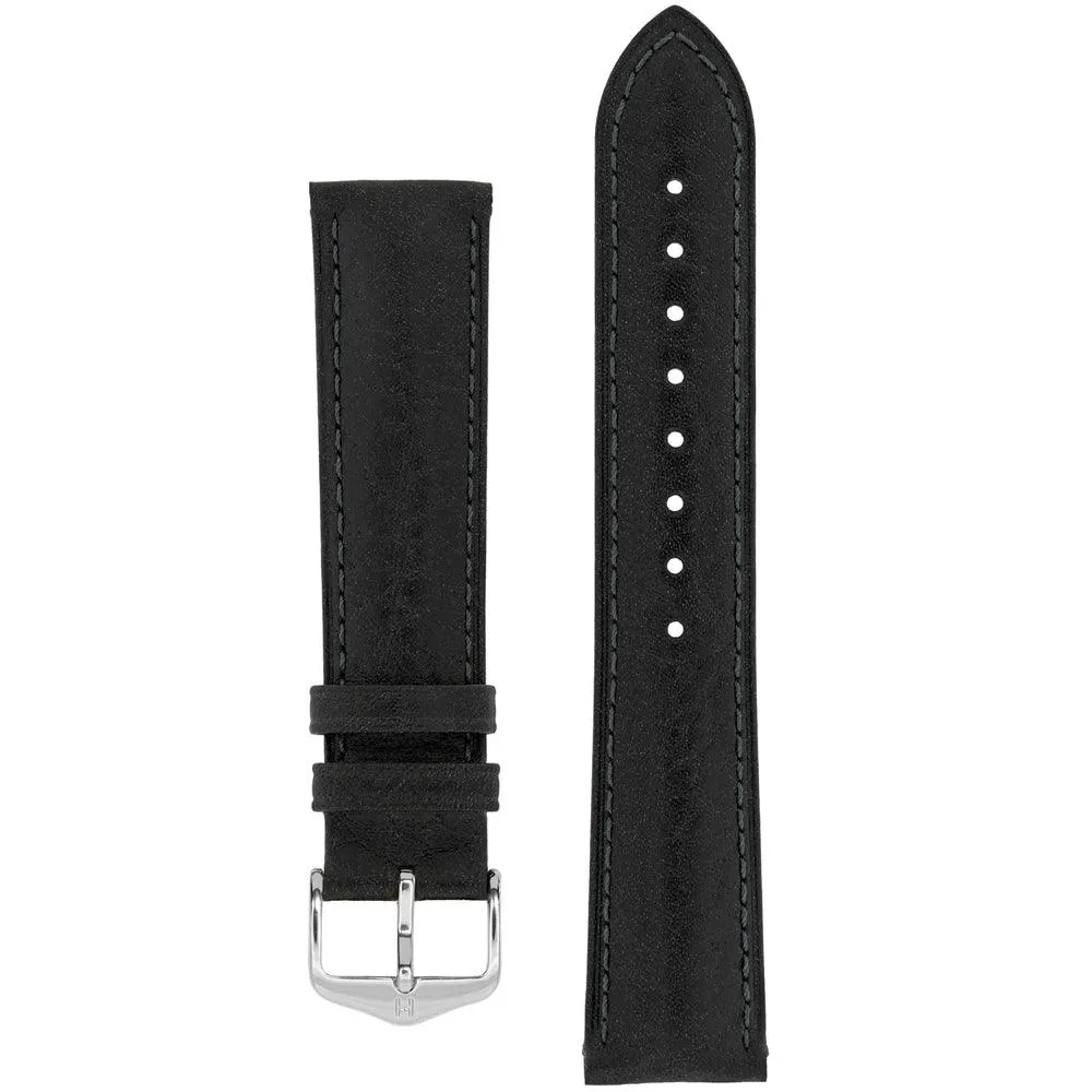 Hirsch CAMELGRAIN No Allergy Leather Watch Strap (Silver Buckle)