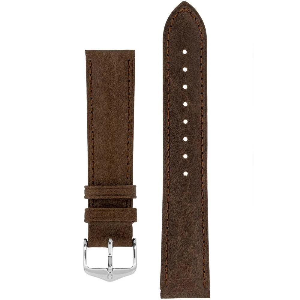 Hirsch CAMELGRAIN No Allergy Leather Watch Strap (Silver Buckle)