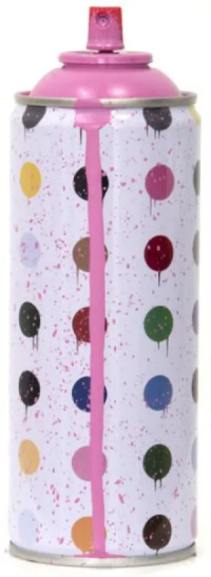 Hirst Dots Pink Spray Paint Can Sculpture by Mr Brainwash- Thierry Guetta