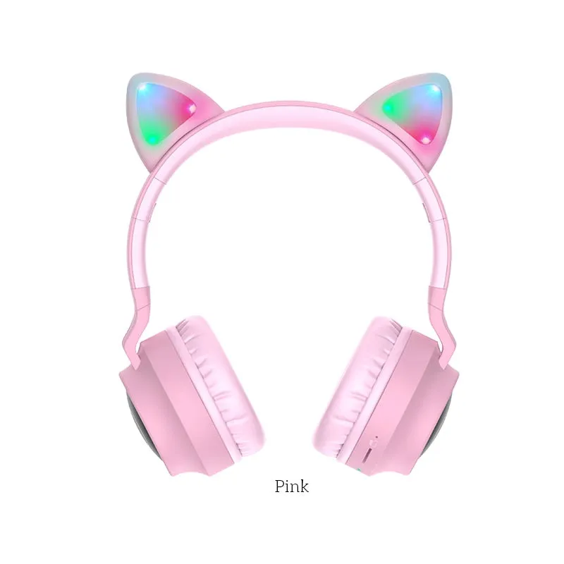 HOCO Gaming LED bluetooth headphones girl Headset for phone  Music PC Laptop Kids Headphones TF Card 3.5mm Plug with microphone