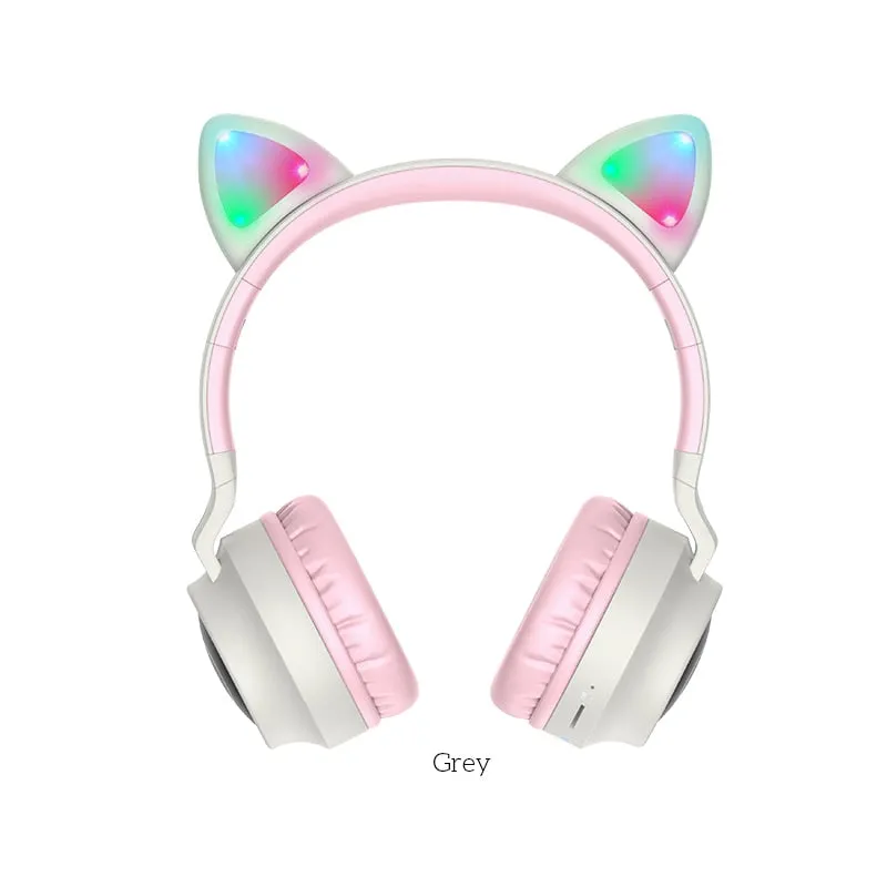 HOCO Gaming LED bluetooth headphones girl Headset for phone  Music PC Laptop Kids Headphones TF Card 3.5mm Plug with microphone