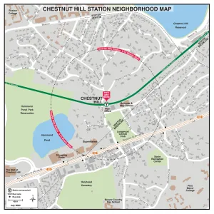 MBTA Chestnut Hill Station Neighborhood Map (July 2020)