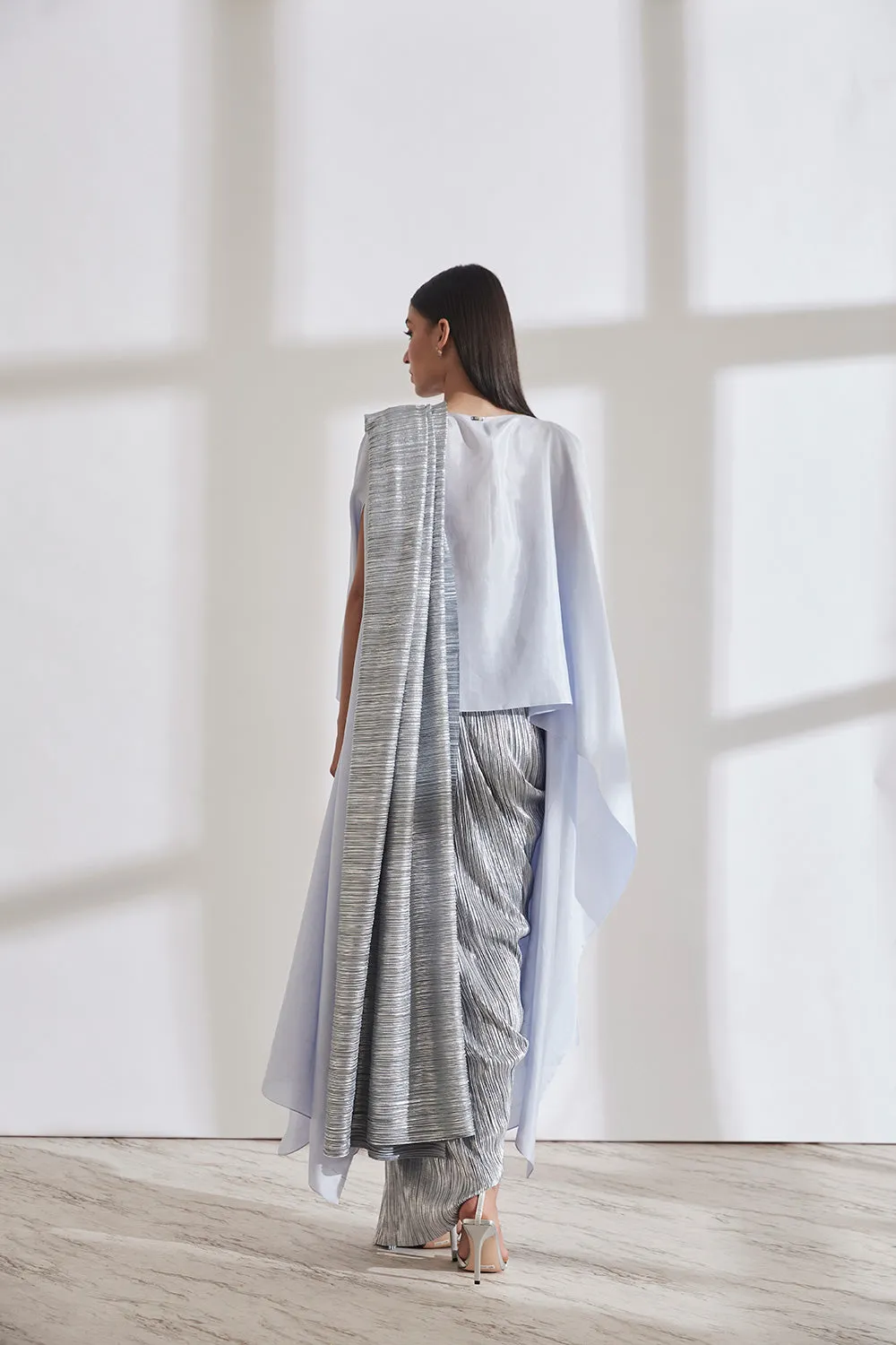 Metallic 2.0 Sari with SK Cape