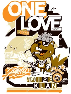 One Love Silkscreen Print by 123Klan