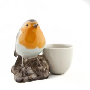 Quail Ceramics: Egg Cup With Robin