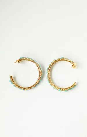 Raw Colombian Emerald Med Hoops