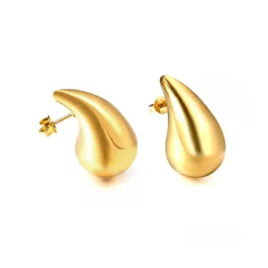 Small Italian Horn 18K Gold PVD Earrings